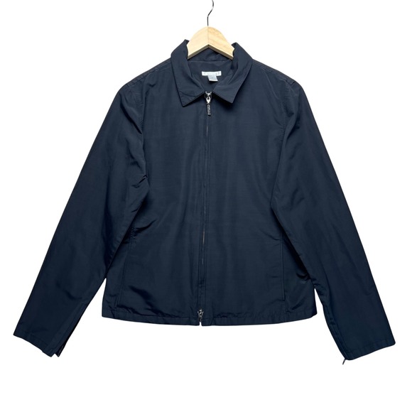 Halogen Jackets & Blazers - Halogen Black Zip Up Collared Lightweight Jacket Moto Career Women's Medium